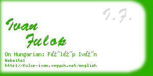 ivan fulop business card